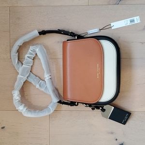 Marc Jacobs Brown and Black Mini Rider Leather Saddle Bag